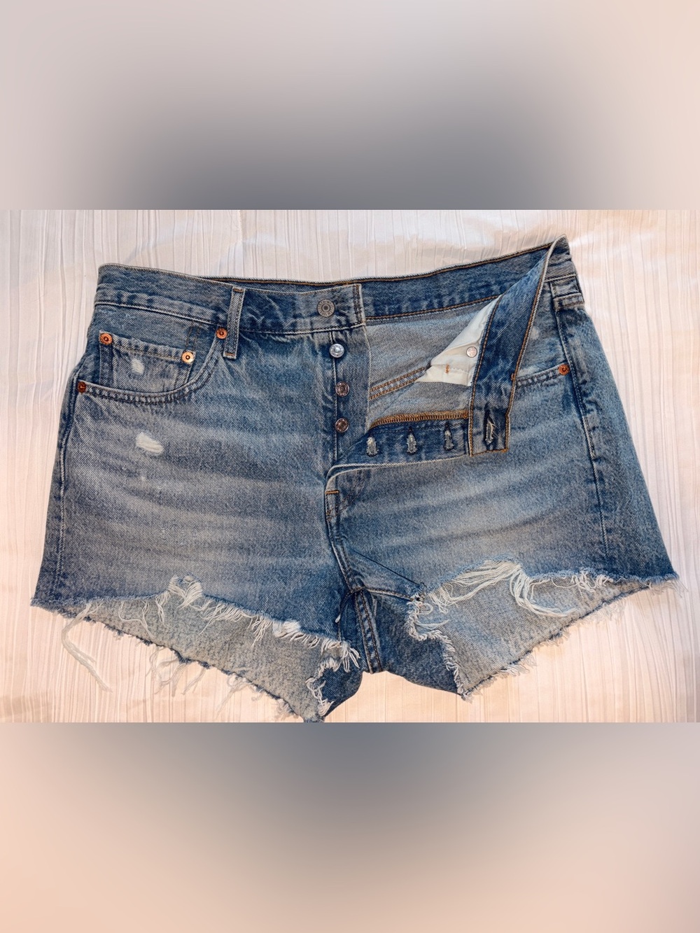 Levi's Distressed Cutoff Denim Shorts - Button Fly - Women’s 29